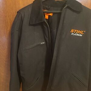 Port Authority Black Jacket with Orange Accents